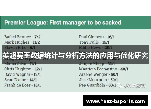 英超赛季数据统计与分析方法的应用与优化研究